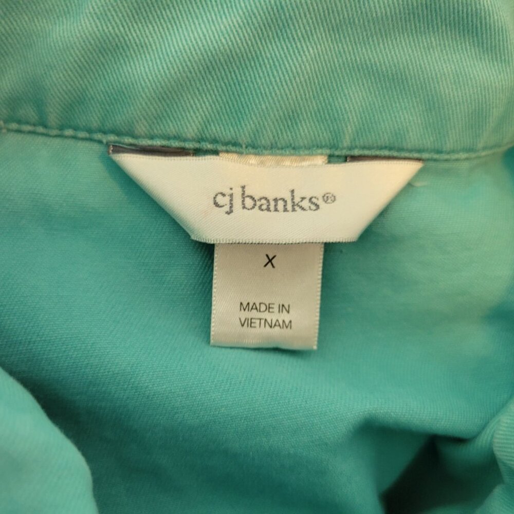 CJ Banks Womens Jacket Extra Large XL Denim Baby Blue Pockets Zip Snap SWE144E - Picture 8 of 10